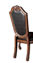 Chateau Black Synthetic Leather & Cherry Finish De Ville Side Chair (Set of 2)