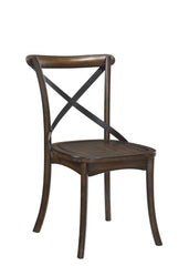 Kaelyn Dark Oak & Black Metal Finish Side Chair (Set of 2)
