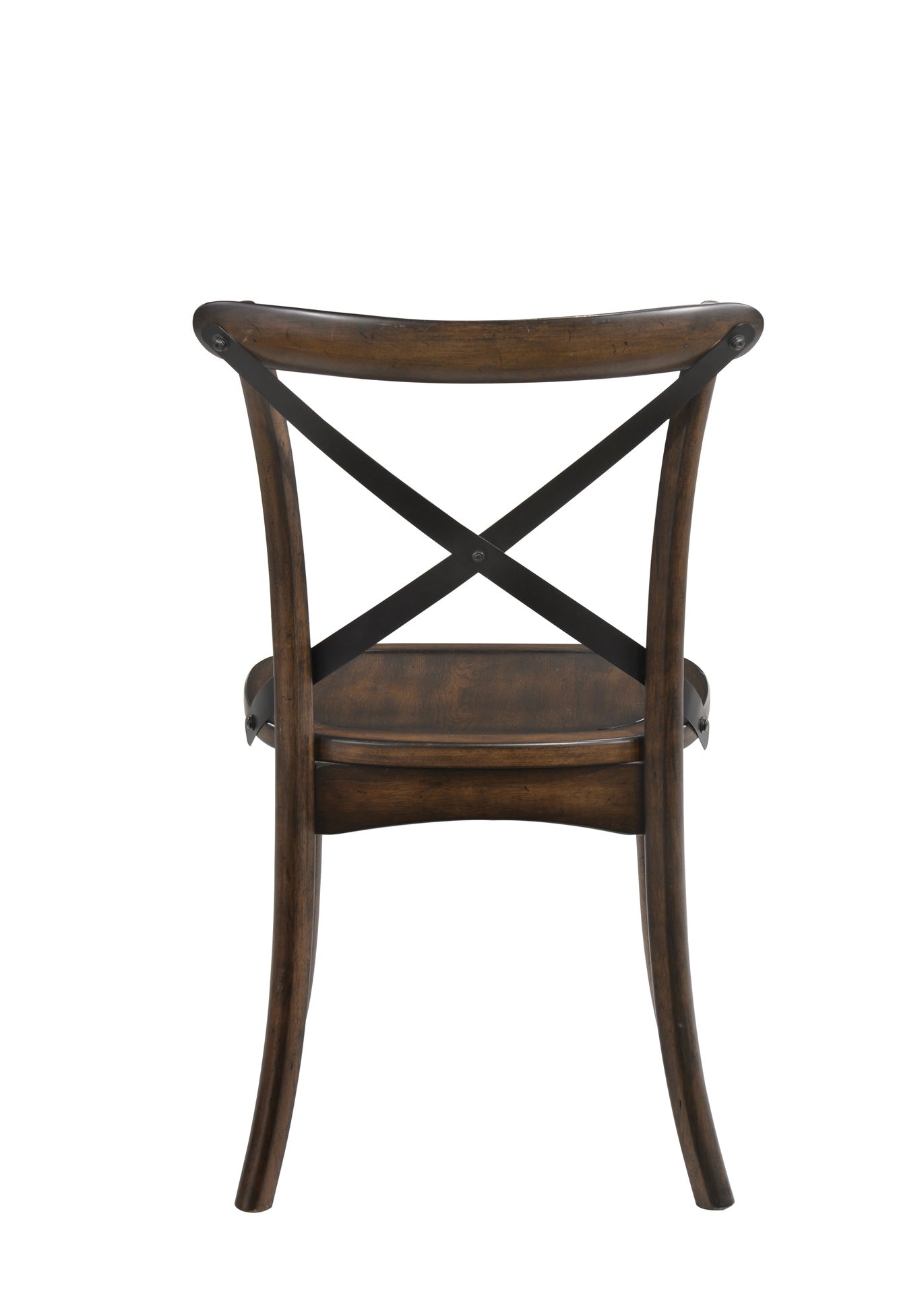 Kaelyn Dark Oak & Black Metal Finish Side Chair (Set of 2)
