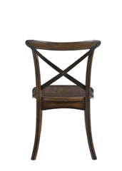 Kaelyn Dark Oak & Black Metal Finish Side Chair (Set of 2)