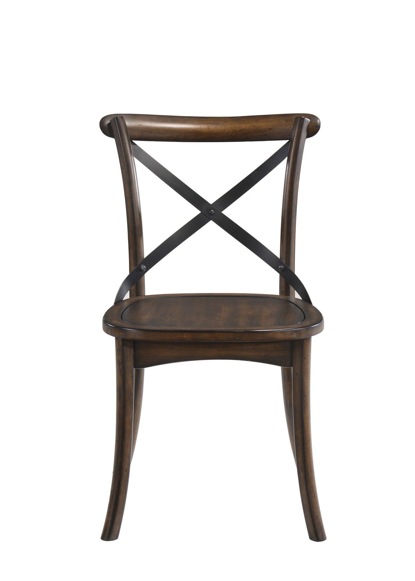 Kaelyn Dark Oak & Black Metal Finish Side Chair (Set of 2)