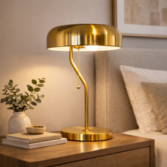 High Quality Hotel European Modern Bed Side nightstand Decorative Table/desk Lamp, Metro Table lamp with Gold outer and White inner 110~120V