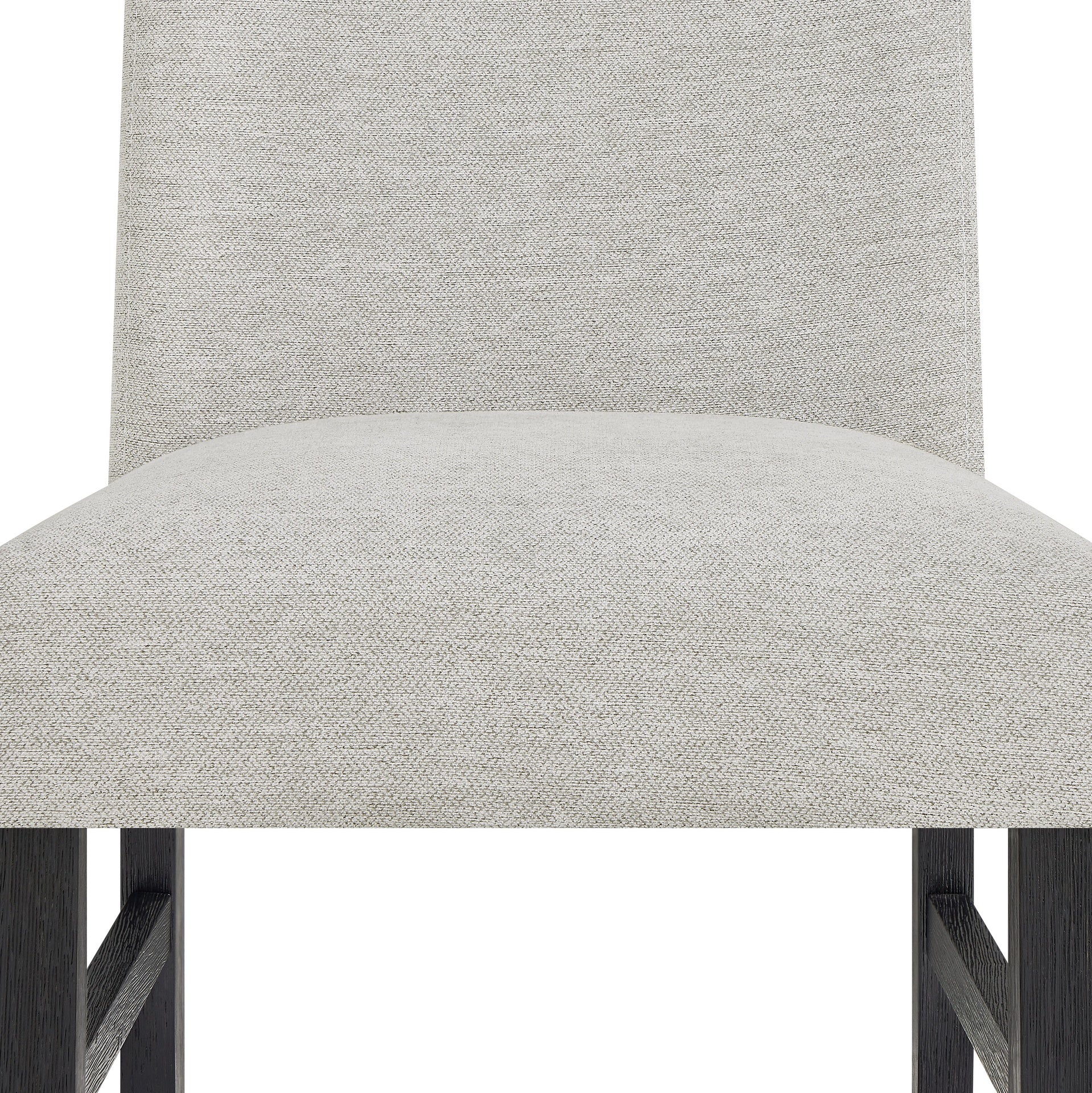 Contemporary Full Back Upholstered Dining Side Chair 2pc Set Standard Height Dining Room Wooden Furniture Light Gray Black