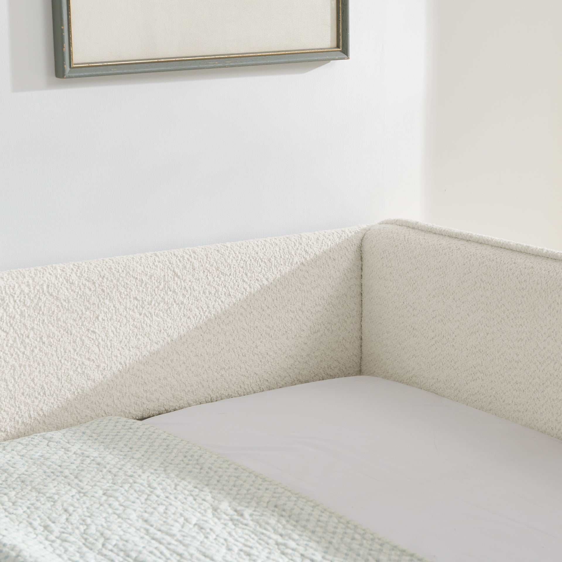 Daybed with Trundle Upholstered Tufted Sofa Bed, Full Size, Boucle Fabric, Beige(83"x58.5"x29.5")
