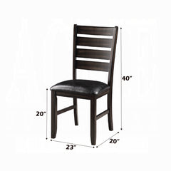 Espresso Finish Contemporary Side Chairs Set of 2 Faux Leather Upholstery Durable Wooden Kitchen Dining Furniture