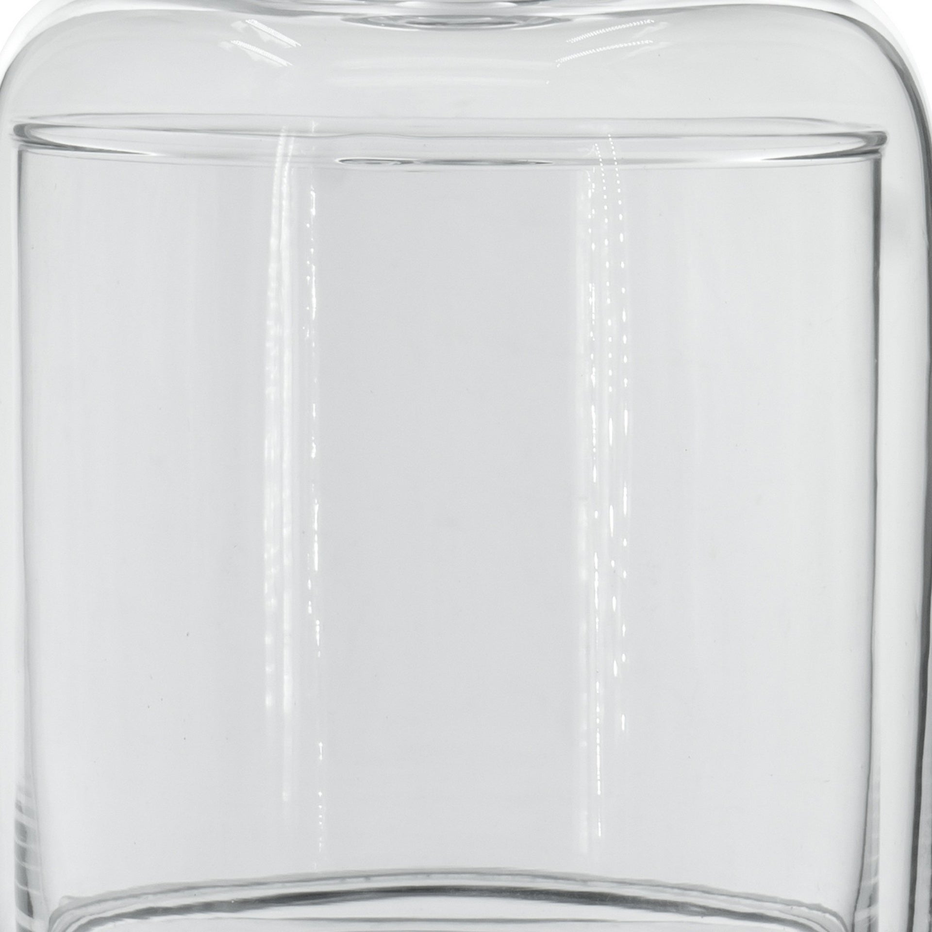 Set of 2 Large Glass Serving Platters with Dome and Finial Handle, Clear
