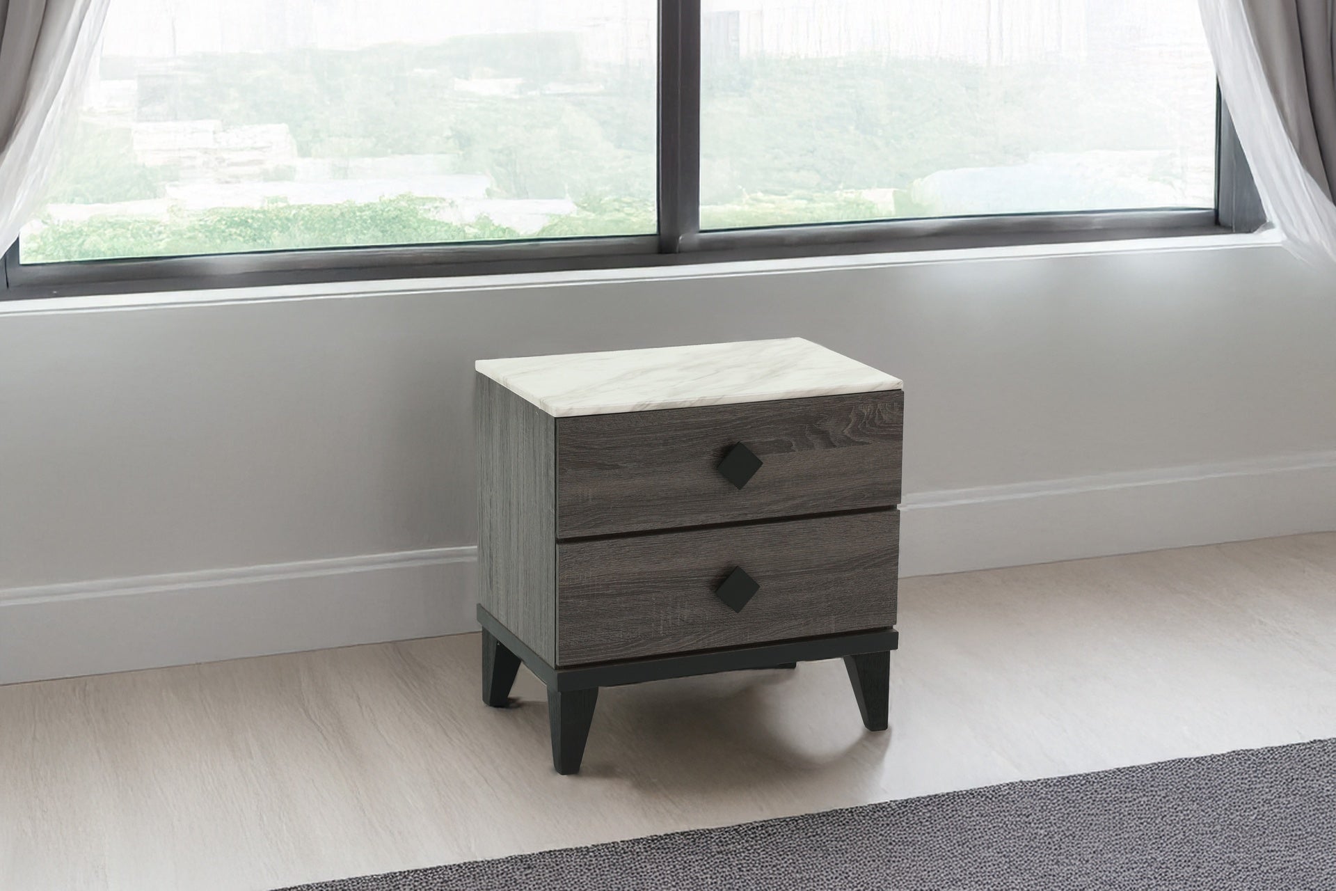 NIGHTSTAND in Dark Gray Oak (Rustic Accents)