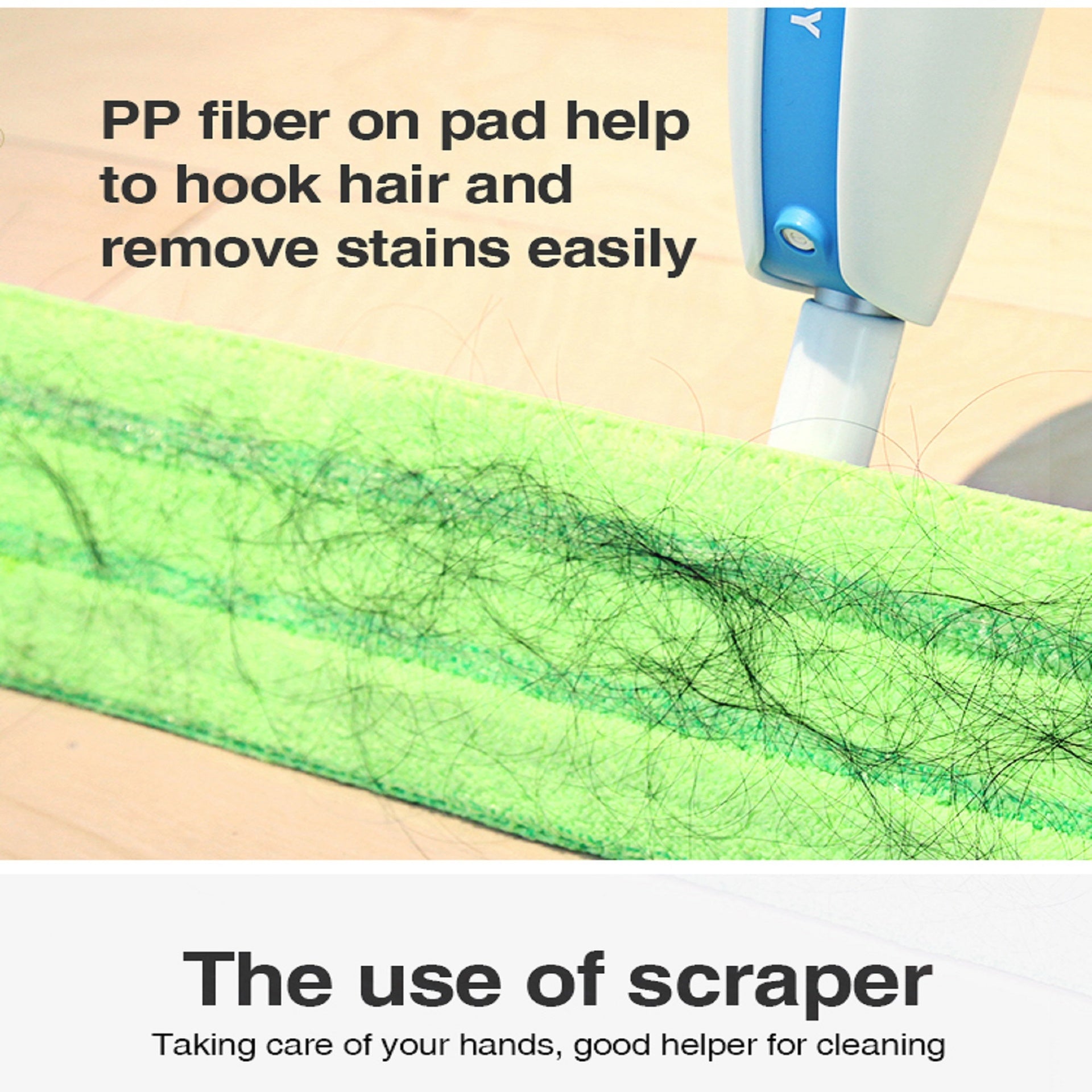 Washable mat spray mop - superfine fiber mop with 300ML reusable bottle, suitable for wood, hardwood, laminate, ceramic tile, etc