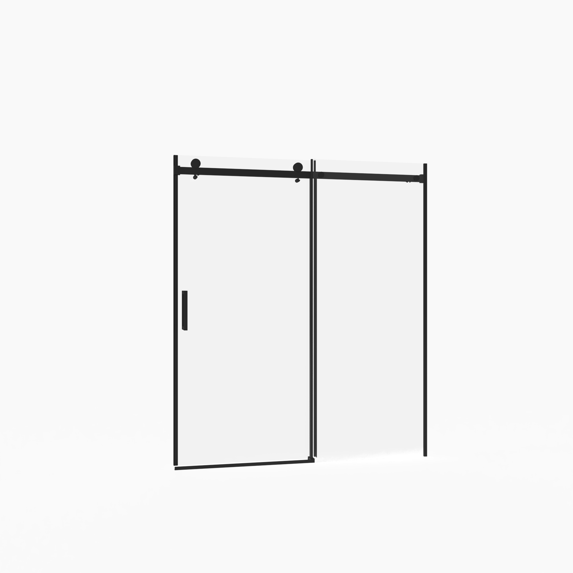 56-60"W x 72"H Frameless Sliding Shower Door,5/16" (8mm) Thick SGCC Tempered Clear Glass,Double Side Easy Clean Coat, Matte Black Finished With Buffer