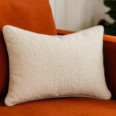 Homey COZY Textured Throw Pillow – Soft Ivory for Clean, Minimal Interiors