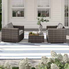 LSI 3-Piece Wicker Rattan Patio Sofa Set – Resort-Grade Outdoor Seating with Cushioned Comfort