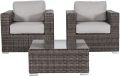 LSI 3-Piece Wicker Rattan Patio Sofa Set – Resort-Grade Outdoor Seating with Cushioned Comfort