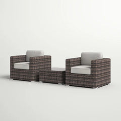 Fully Assembled 2-Person Rattan Wicker Seating Set with Cushions