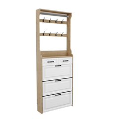 NEW OAK color shoe cabinet  with 3 doors 2 drawers with hanger,large space for storage