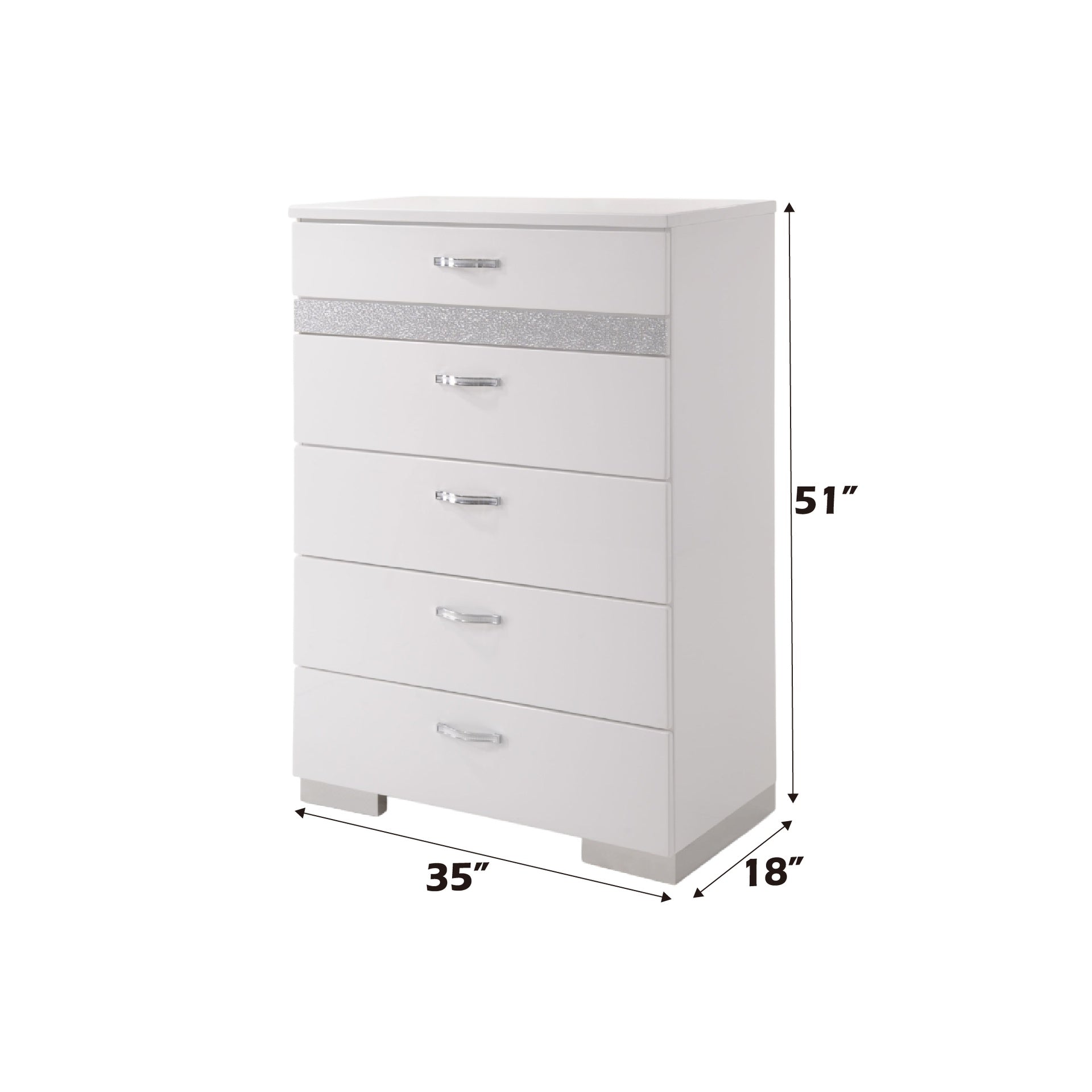 Naima II White High Gloss Finish Chest