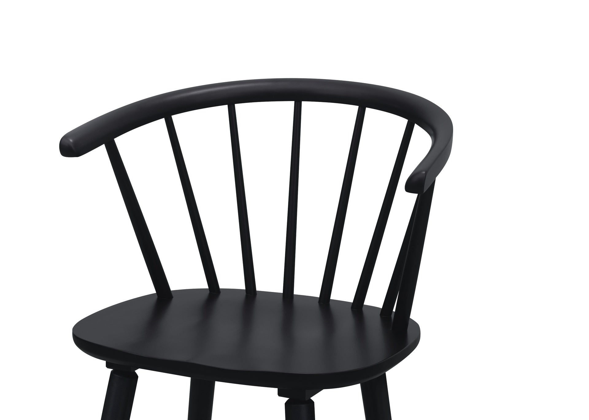 2pc Black Contemporary Counter Height Stool Chair Spindle Back Wooden Kitchen Dining Room Furniture