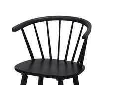 2pc Black Contemporary Counter Height Stool Chair Spindle Back Wooden Kitchen Dining Room Furniture