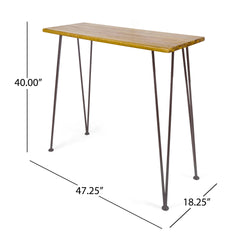DENALI INDUSTRIAL WOOD AND METAL BAR TABLE