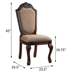 Beige and Espresso Solid Back Side Chairs (Set of 2)