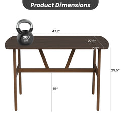 Dining Table for 4-6 Person, Rectangular Wood Kitchen Table, Modern Dinner Table with Sturdy Metal Frame for Dining Room, Kitchen, 47.2 inch, Dark Walnut