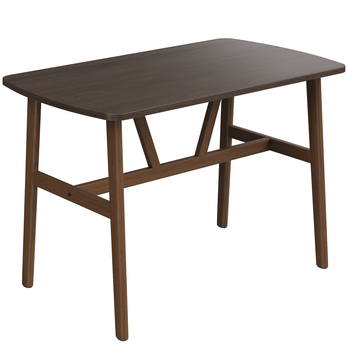 Dining Table for 4-6 Person, Rectangular Wood Kitchen Table, Modern Dinner Table with Sturdy Metal Frame for Dining Room, Kitchen, 47.2 inch, Dark Walnut