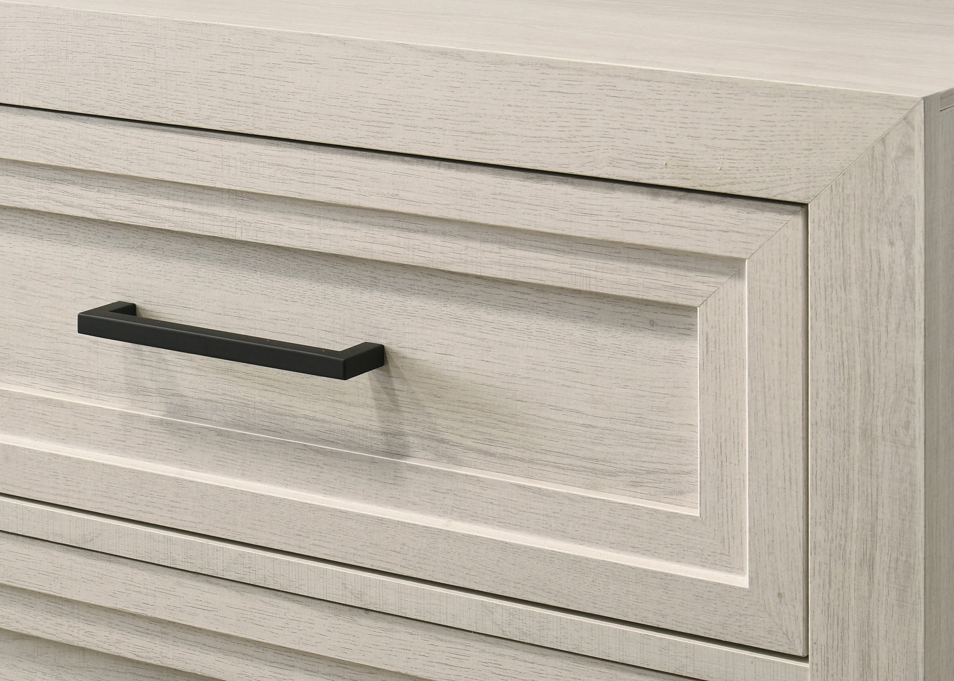 1pc Contemporary Four Drawer Chest Geometric Design Off-White Finish Wooden Furniture
