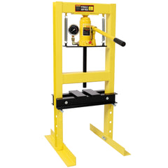 6Ton Bottle Jack Shop Press with Gauge, Bend, Straighten, or Press Parts, Install Bearings, U-Joints, Bushings, Ball Joints, and Pulleys,Yellow