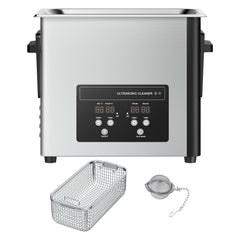 6L Ultrasonic Cleaner, Professional Ultrasonic Cleaner Machine with Cleaning Basket & Digital Display, 120W Stainless Steel 40kHz Cleaning Machine for Watches, Razors, Jewelry, Coins and More