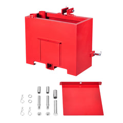 Ballast Box 3 Point Category 1 Tractor Quick Tach Hitch Counterweight Red