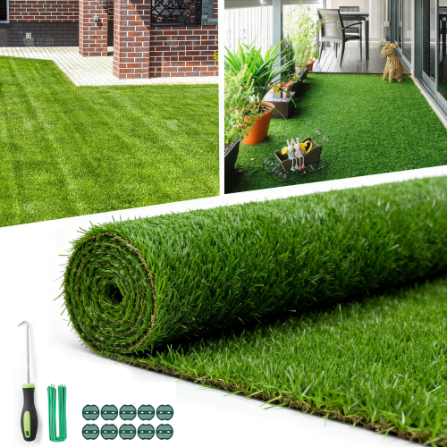 Realistic Deluxe Artificial Grass Synthetic Thick Lawn Turf Carpet (3 FT x5 FT (15 Square FT))
