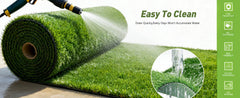 Realistic Deluxe Artificial Grass Synthetic Thick Lawn Turf Carpet (3 FT x5 FT (15 Square FT))
