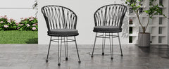 TAVON CHAIR,2PCS with 2 Cushions,Gray