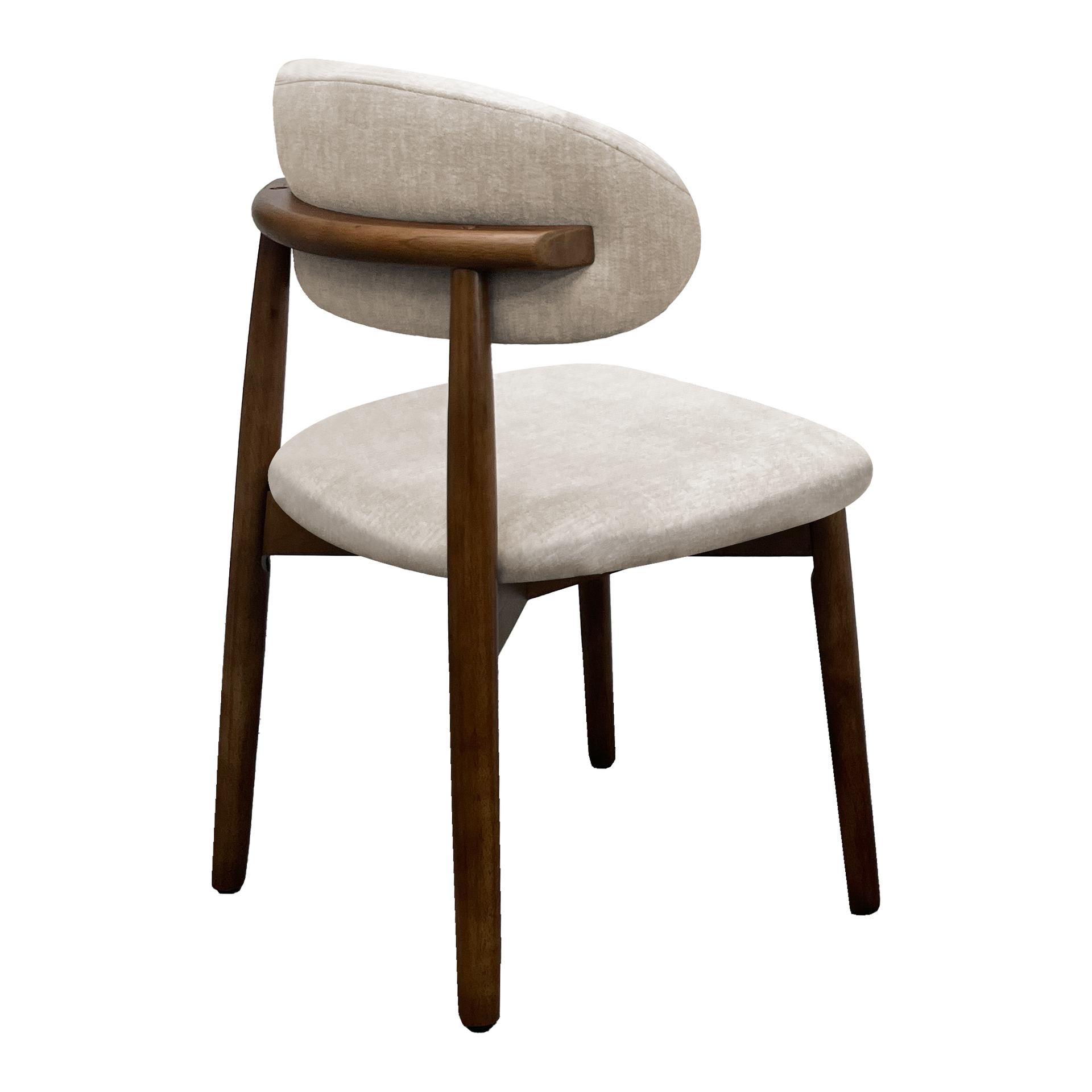 Warm Grey Flannelette Upholstered Dining Chair with Walnut Solid Wood Legs, Armless Chair Set of 2 for Kitchen, Restaurant, Living, Meeting Room