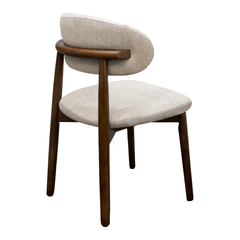 Warm Grey Flannelette Upholstered Dining Chair with Walnut Solid Wood Legs, Armless Chair Set of 2 for Kitchen, Restaurant, Living, Meeting Room