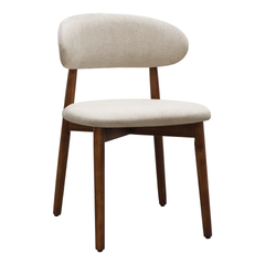 Warm Grey Flannelette Upholstered Dining Chair with Walnut Solid Wood Legs, Armless Chair Set of 2 for Kitchen, Restaurant, Living, Meeting Room