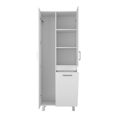 Storage Cabinet  70.9" H, 2 Doors, 1 Drawer, 3 Shelves, 4 Legs, White - Kitchen