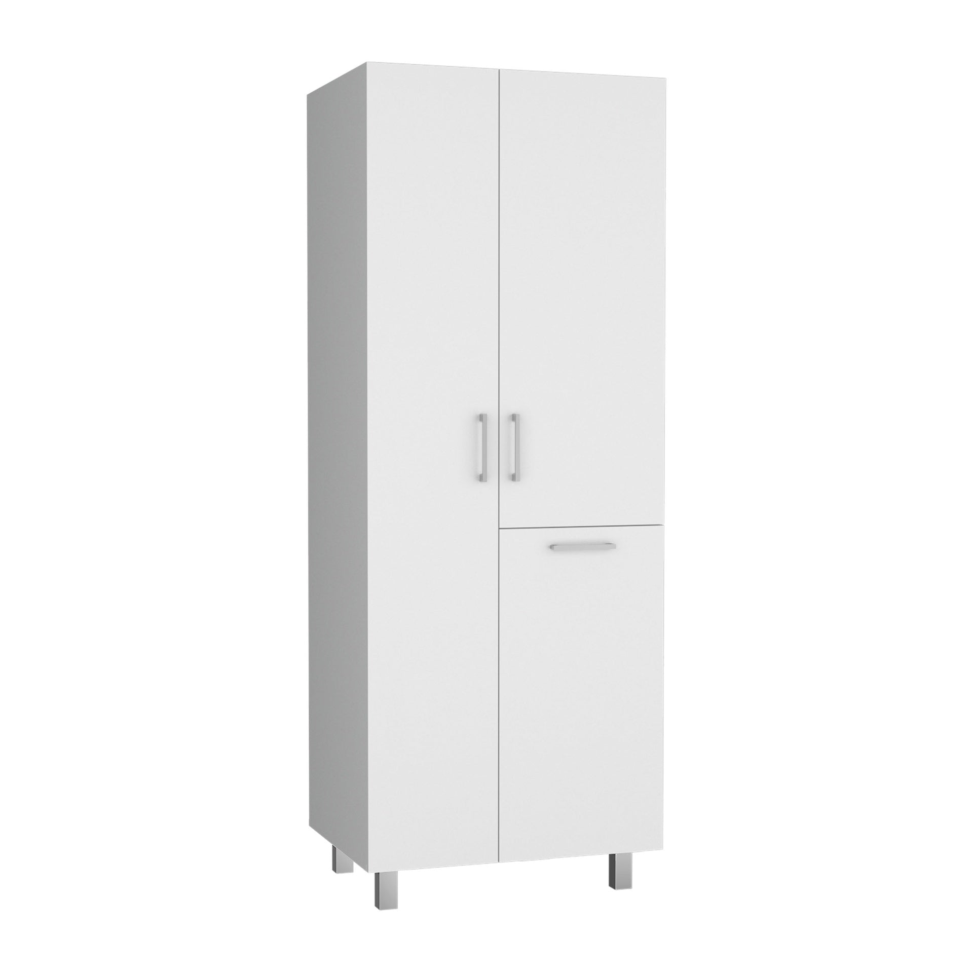 Storage Cabinet  70.9" H, 2 Doors, 1 Drawer, 3 Shelves, 4 Legs, White - Kitchen