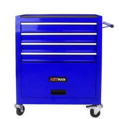 4 DRAWERS MULTIFUNCTIONAL TOOL CART WITH WHEELS-BLUE