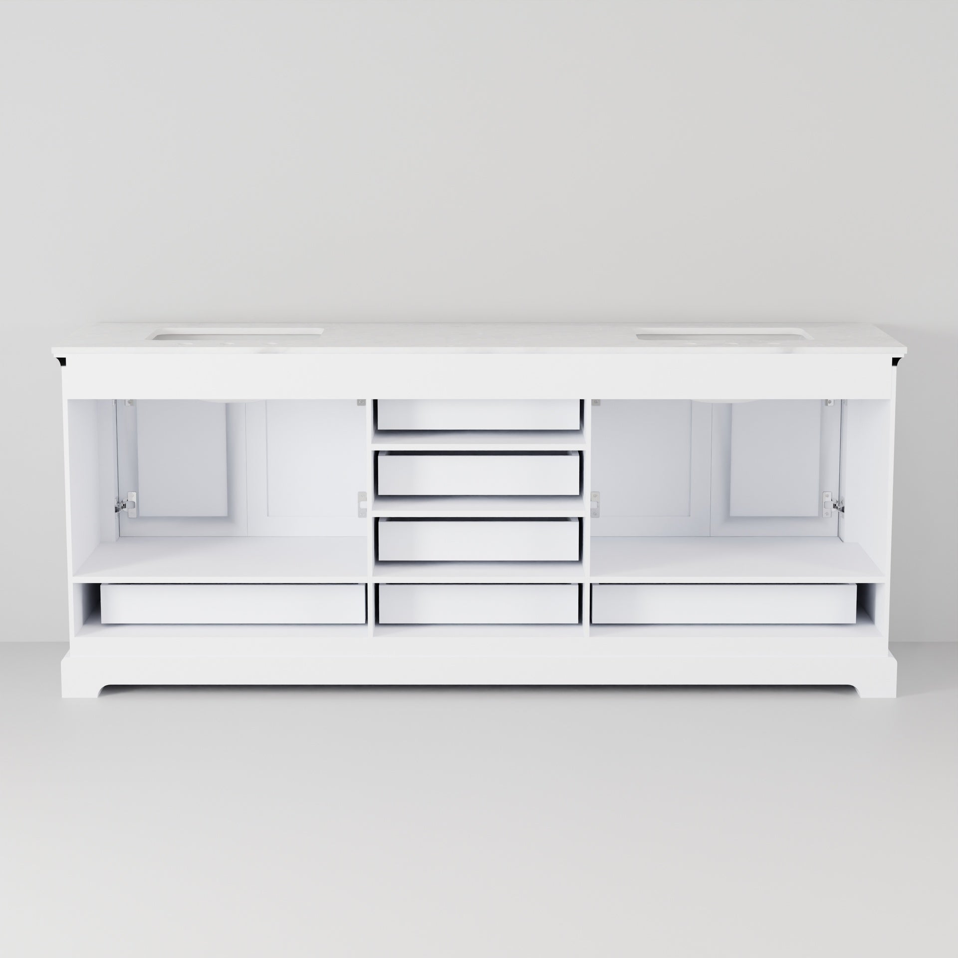 White Double Bath Vanity 80 in. W x 22 in. D