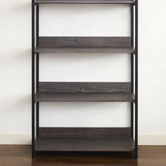 Monica Wood and Metal Walk-in Closet with Five Shelves in Rustic Gray