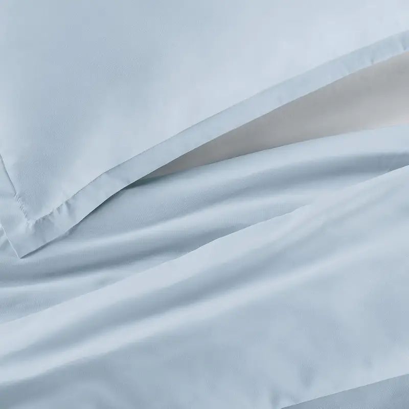 Serta Simply Clean Solid Duvet cover Light Blue Queen