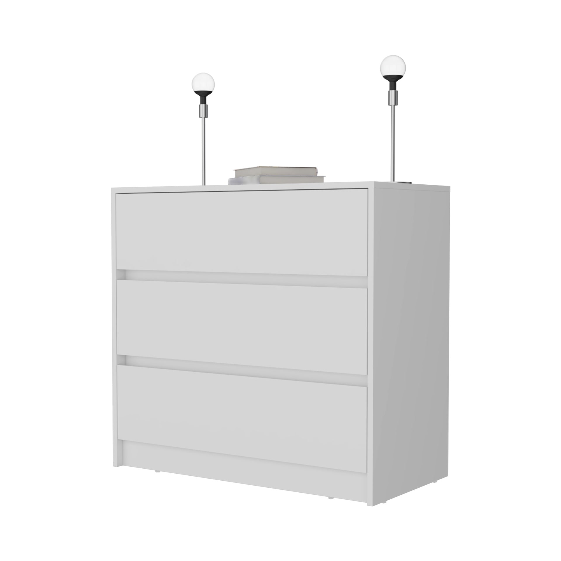 Milford 2 Piece Bedroom Set, Nightstand + Dresser, White
