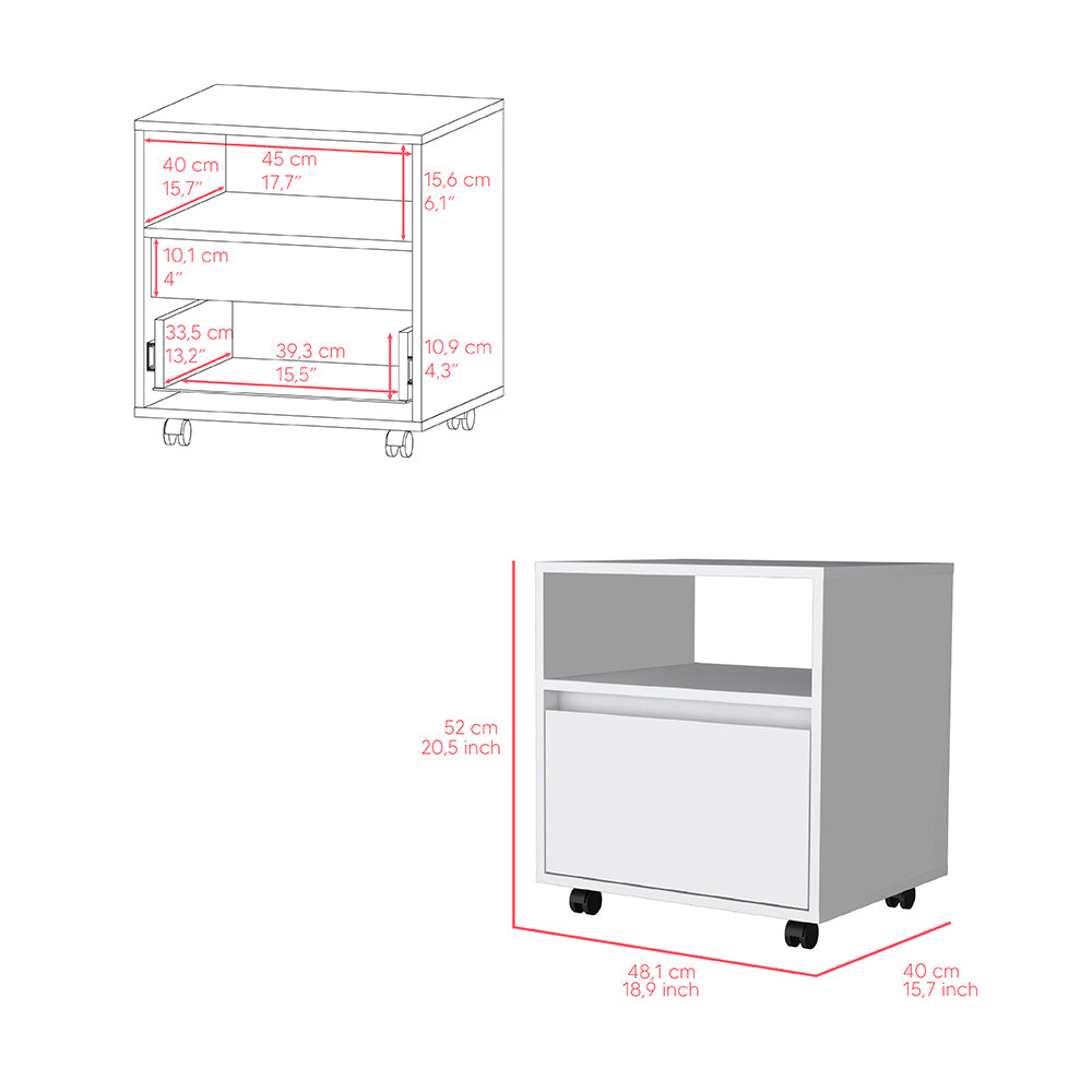 Milford 2 Piece Bedroom Set, Nightstand + Dresser, White