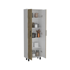 Multistorage Manacor, Five Shelves, Macadamia and White Finish