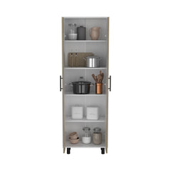 Multistorage Manacor, Five Shelves, Macadamia and White Finish
