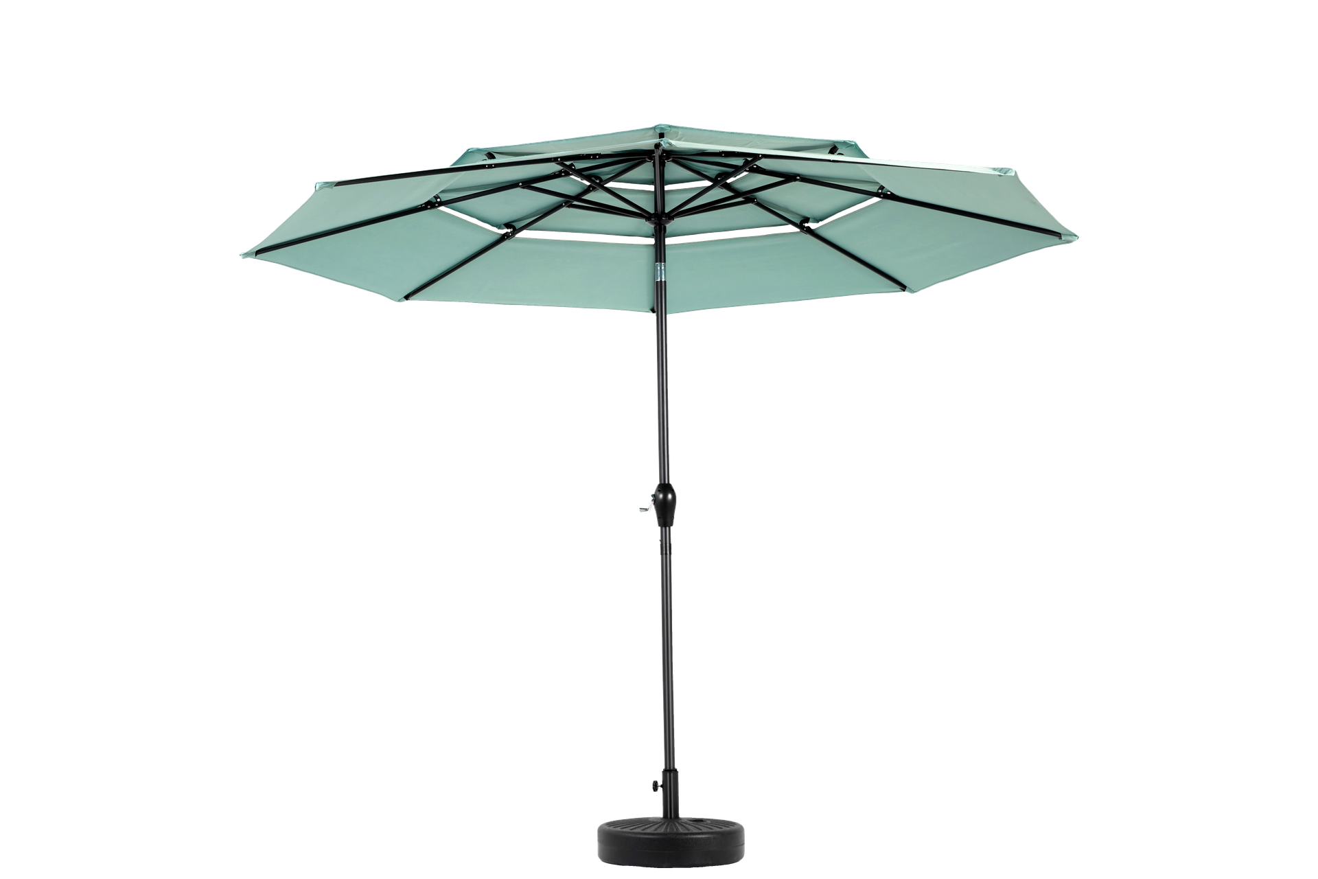 Aluminium 10ft 3 Tier Auto-tilt Umbrella ,Outdoor Patio Umbrella - Market Table Pool Deck Umbrella (Base Not Included)  -  ( Light green )
