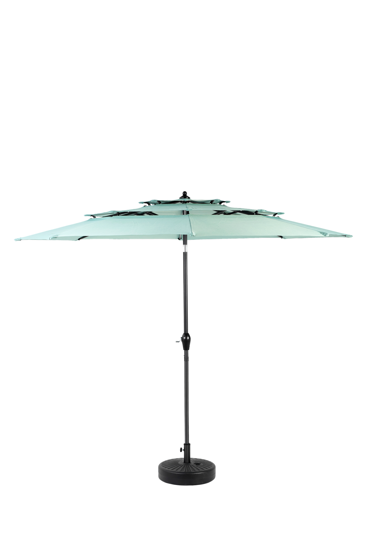 Aluminium 10ft 3 Tier Auto-tilt Umbrella ,Outdoor Patio Umbrella - Market Table Pool Deck Umbrella (Base Not Included)  -  ( Light green )