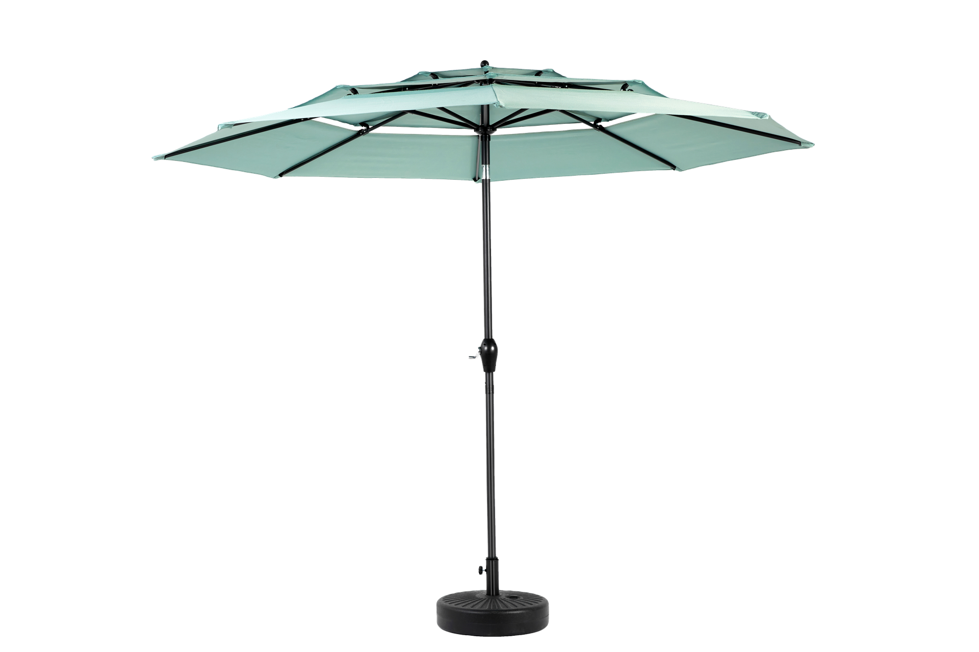 Aluminium 10ft 3 Tier Auto-tilt Umbrella ,Outdoor Patio Umbrella - Market Table Pool Deck Umbrella (Base Not Included)  -  ( Light green )