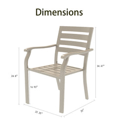 VRSHWO lron Terrace Dining Chairs, a Set of 2 Cream Color Outdoor Chairs,  Metal Chairs, All-Weather Outdoor Metal Dining Chairs, Suitable for Gardens, Terraces, and Swimming Pool