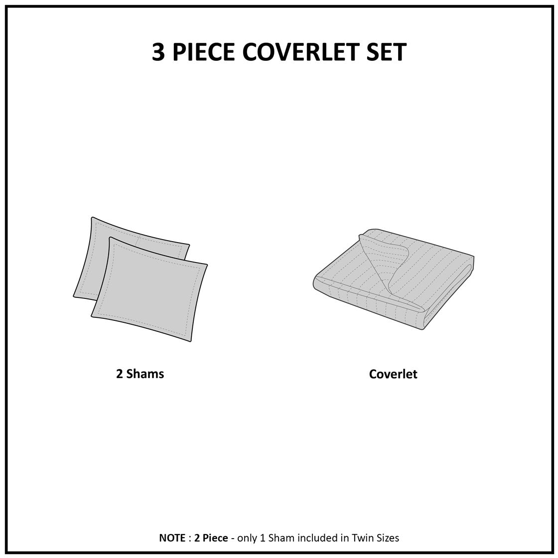 3 Piece Reversible Quilt Set Khaki King/Cal King